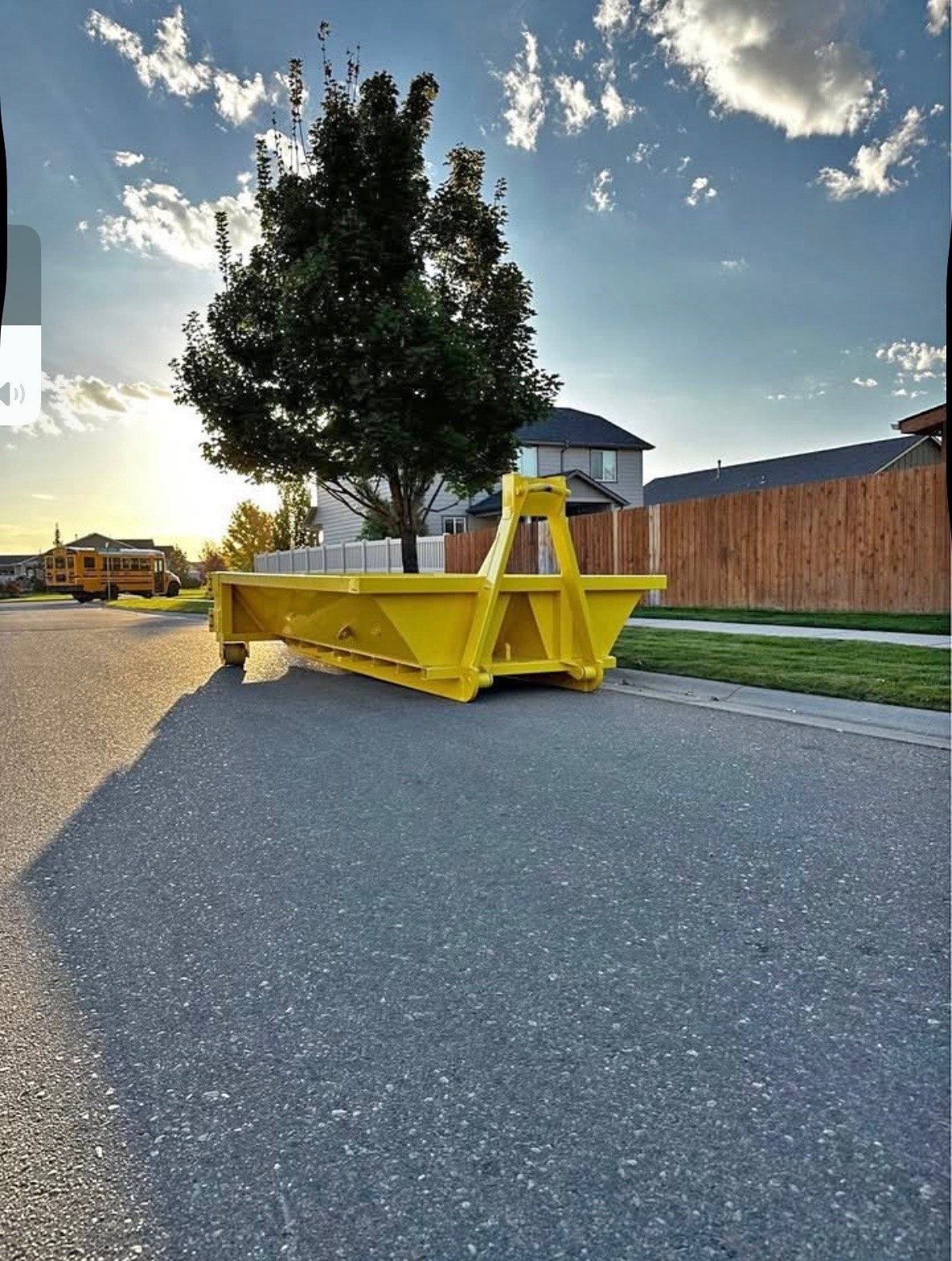 yellow roll off dumpster in iowa city dump it