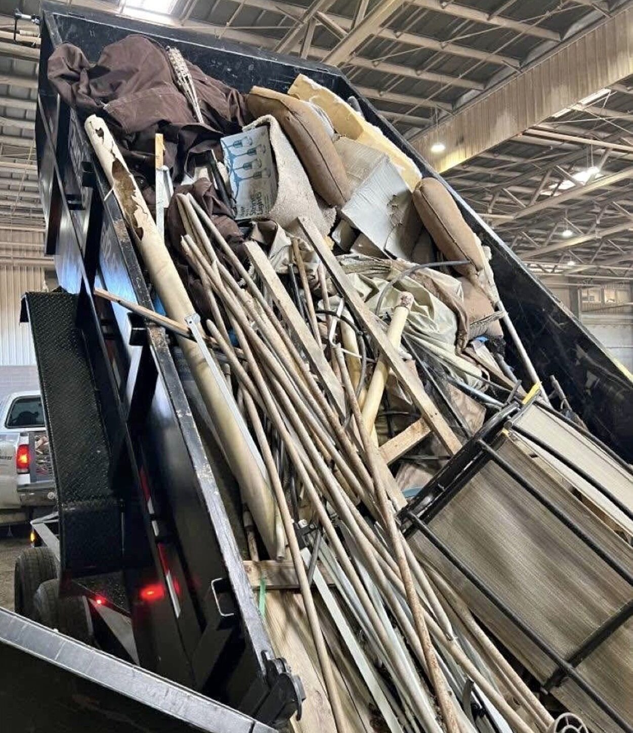 dump it dump trailer dumping junk or debris