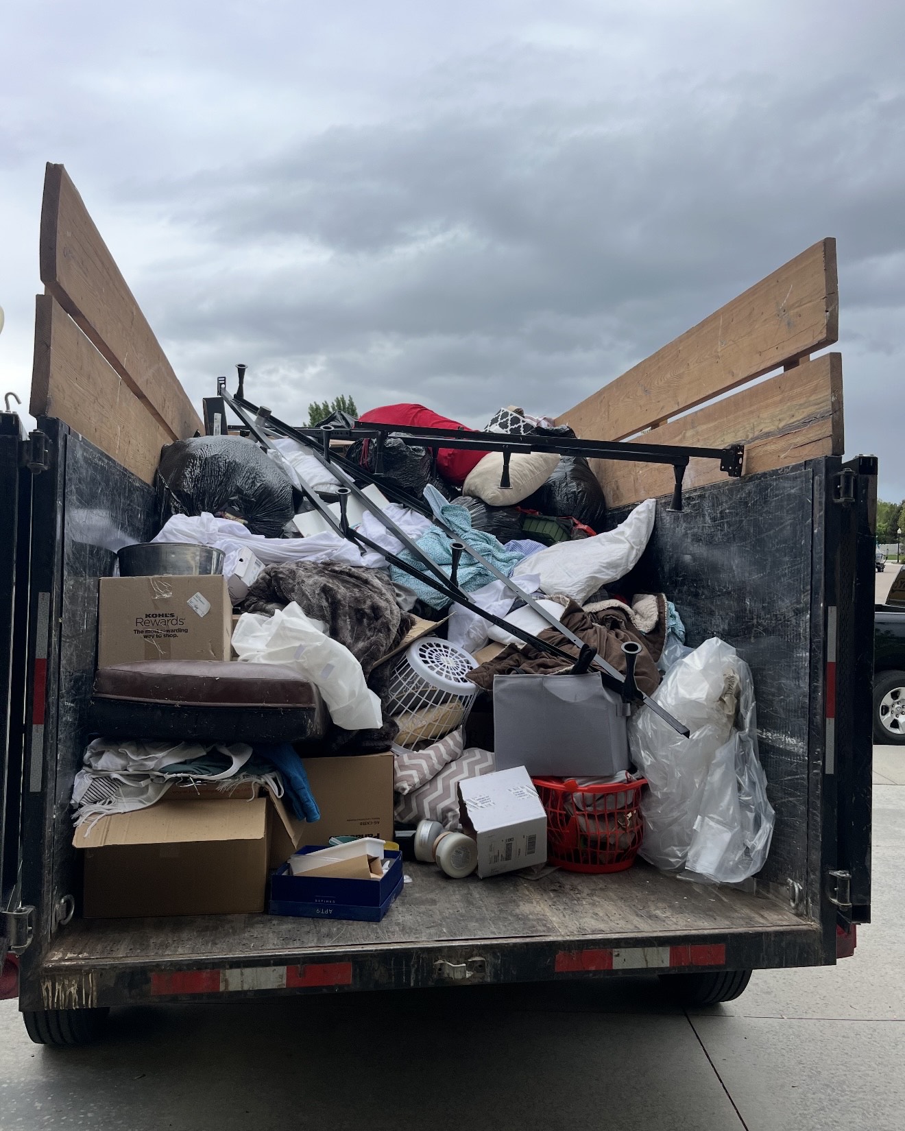 dump trailer full of junk