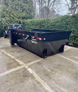 dumpster rental in driveway