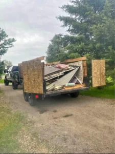 full dump trailer load of junk