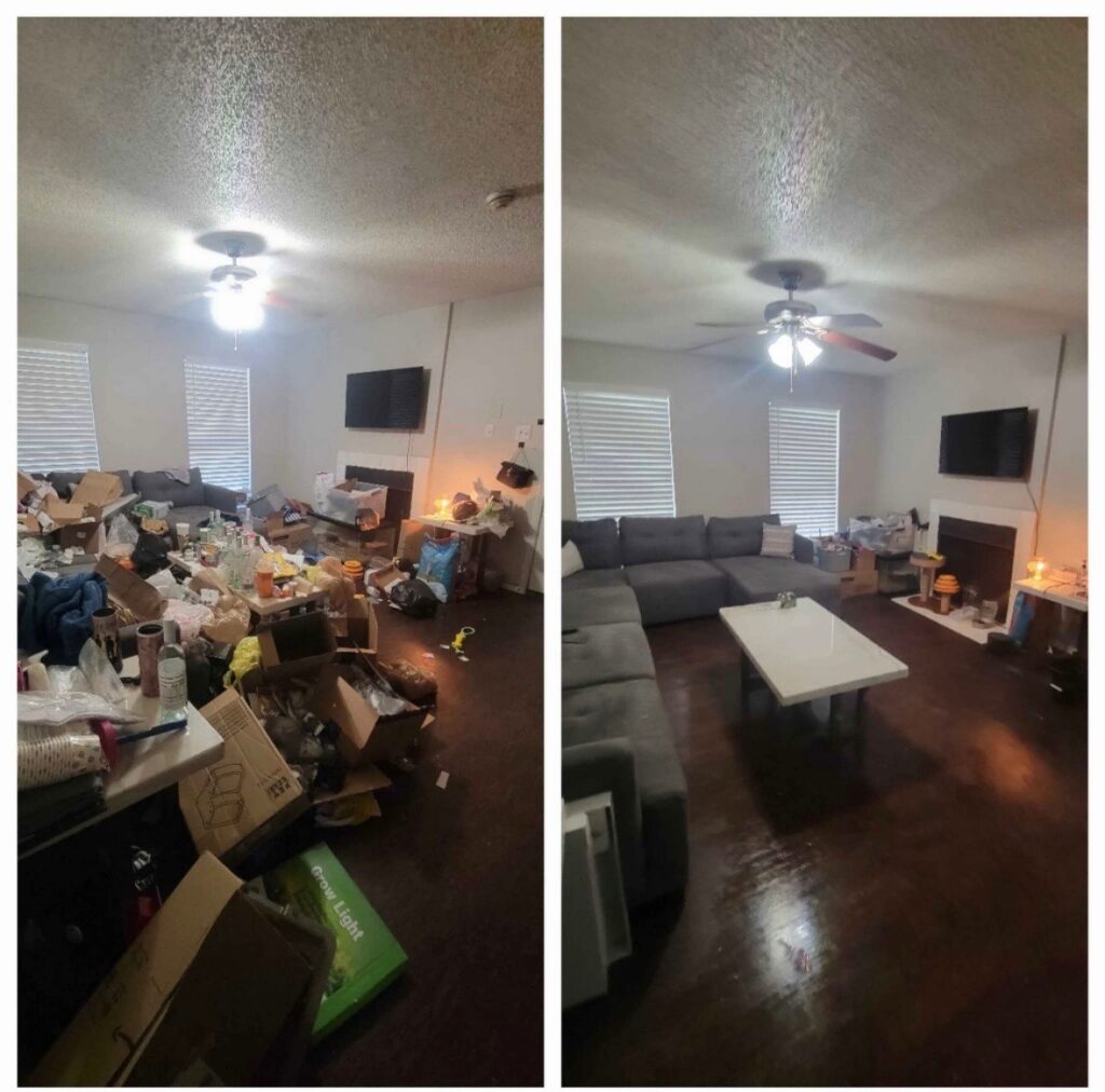 before and after hoarding cleanup