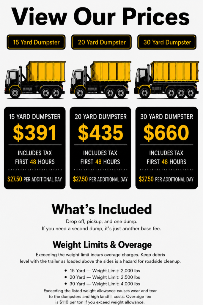 dumpster fees